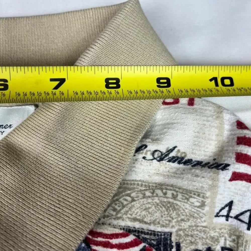 American Summer Patriotic Postage Stamp Polo Shirt XL - Picture 3 of 8